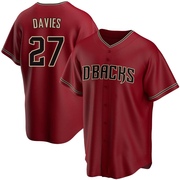Zach Davies Men's Arizona Diamondbacks Alternate Jersey - Red Replica